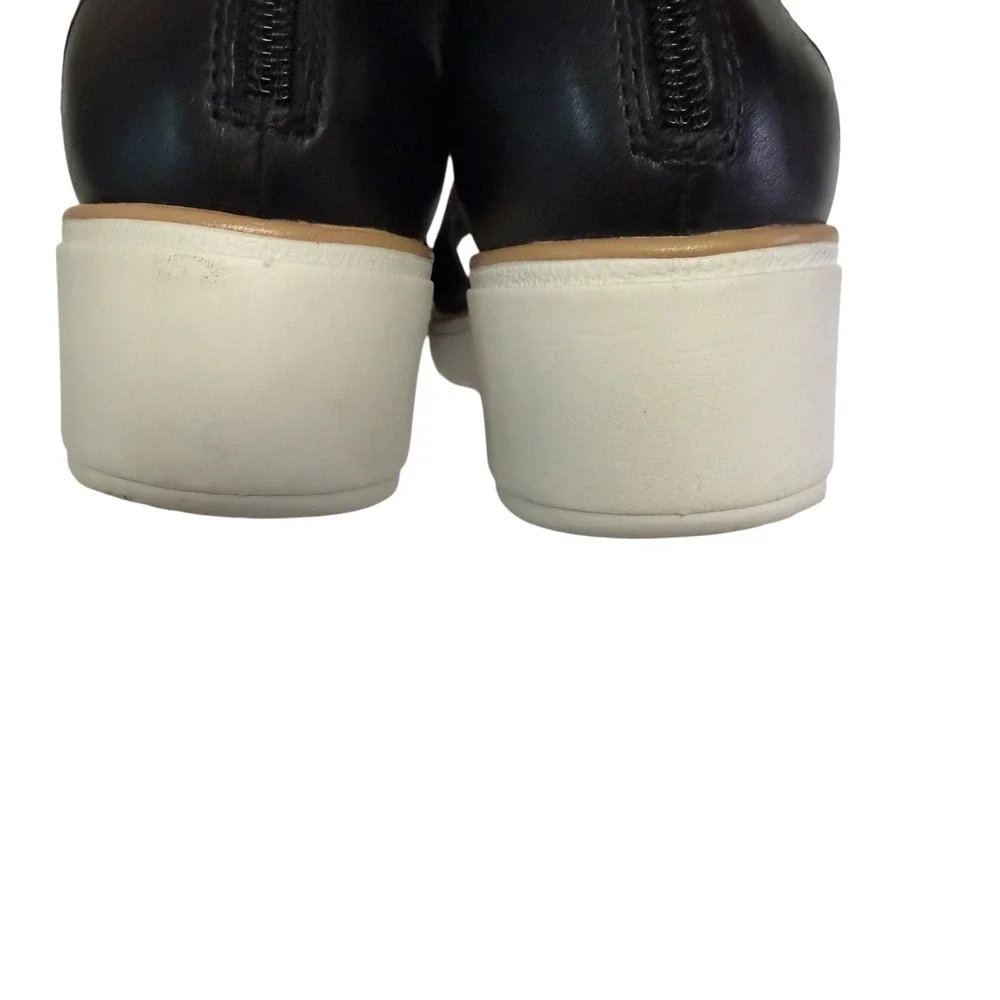Clarks Collection Black Leather‎ Braided Strappy Wedge Sandals Womens 8 Boho